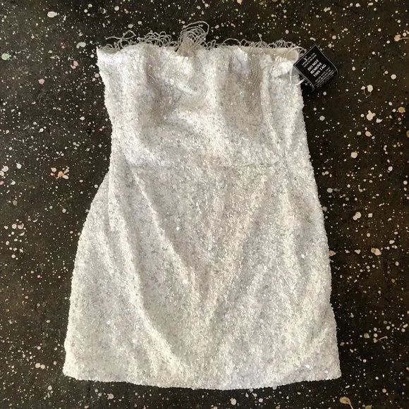 Retrofete Cassandra Dress White Mini Sequin